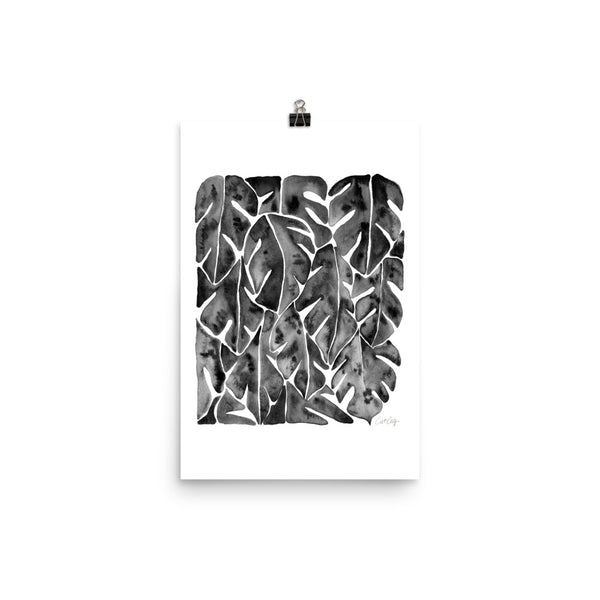 Split Leaf Philodendron – Black Palette • Art Print