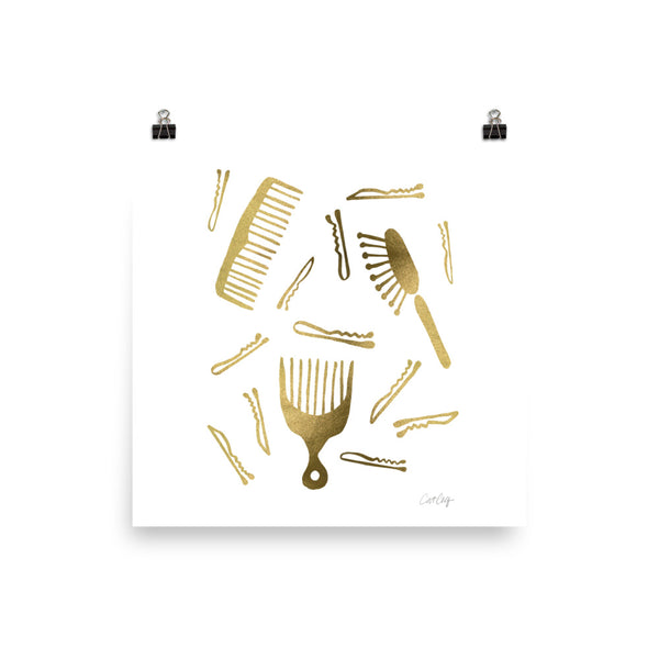 Good Hair Day – Gold Palette • Art Print