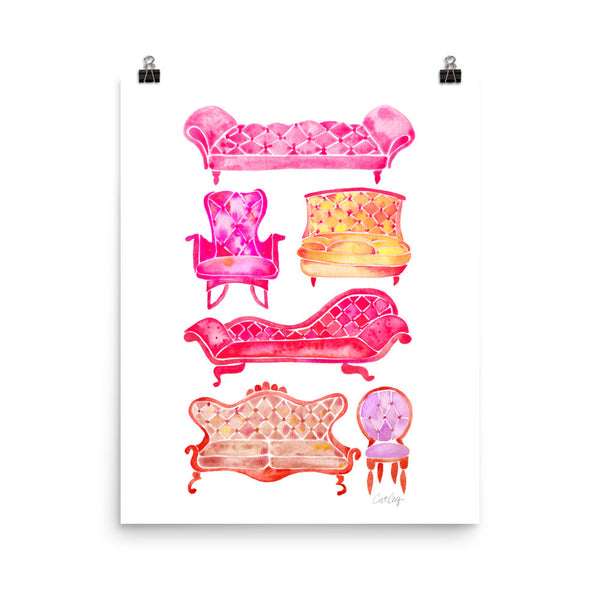 Victorian Lounge – Pink Palette • Art Print
