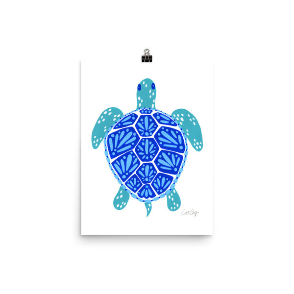 Sea Turtle – Blue Palette  •  Art Print