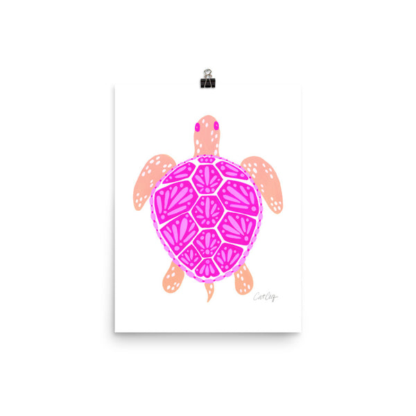 Sea Turtle – Pink Palette  •  Art Print
