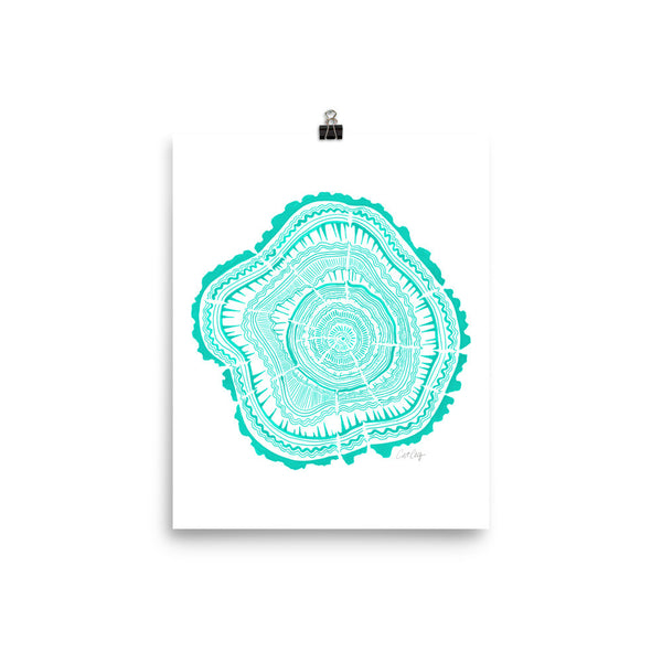 Tree Rings – Turquoise Palette • Art Print