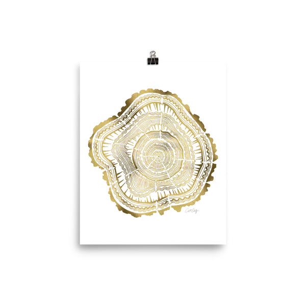 Tree Rings – Gold Palette • Art Print