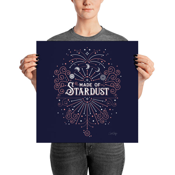 Made of Stardust – Blush & Navy Palette • Art Print