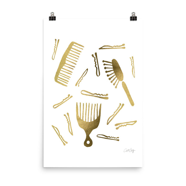Good Hair Day – Gold Palette • Art Print