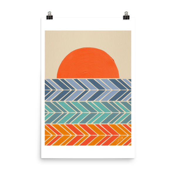 Retro Sunset - Blue Orange