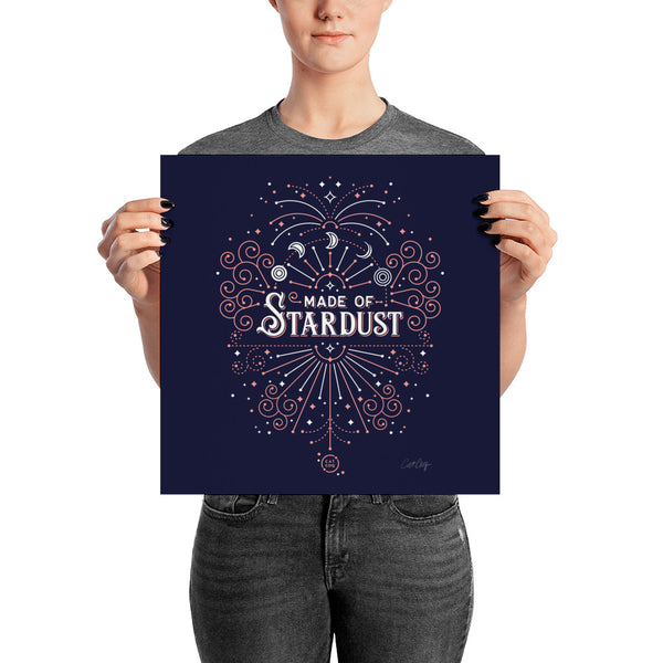 Made of Stardust – Blush & Navy Palette • Art Print