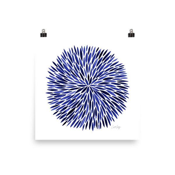 Watercolor Burst – Navy Palette • Art Print