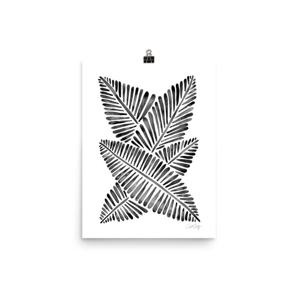 Banana Leaves – Black Palette • Art Print