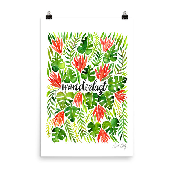 Wanderlust – Green & Melon Palette • Art Print