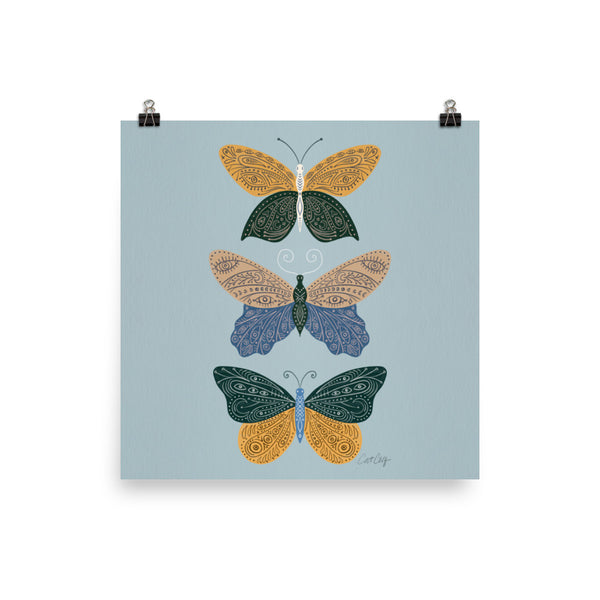 Tattooed Butterflies – Blue & Yellow