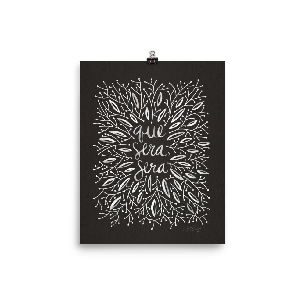 Whatever Will Be, Will Be – Illustrated White Ink on Black • Art Print