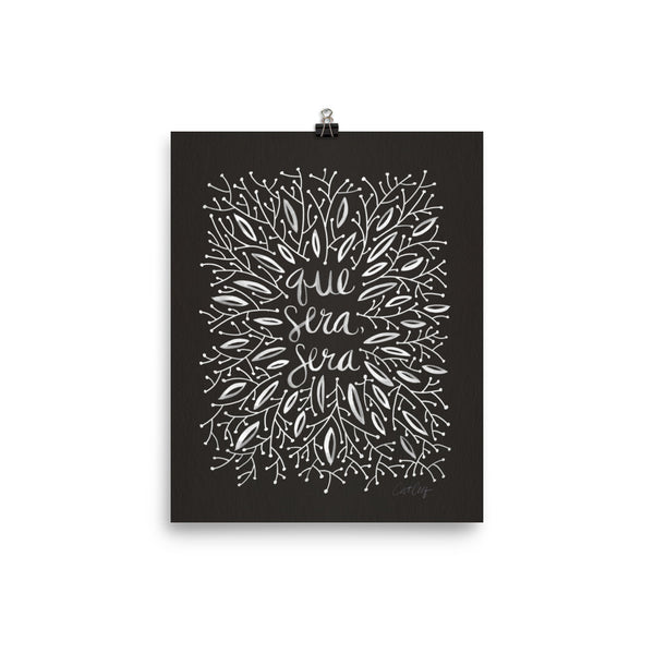 Whatever Will Be, Will Be – Illustrated White Ink on Black • Art Print