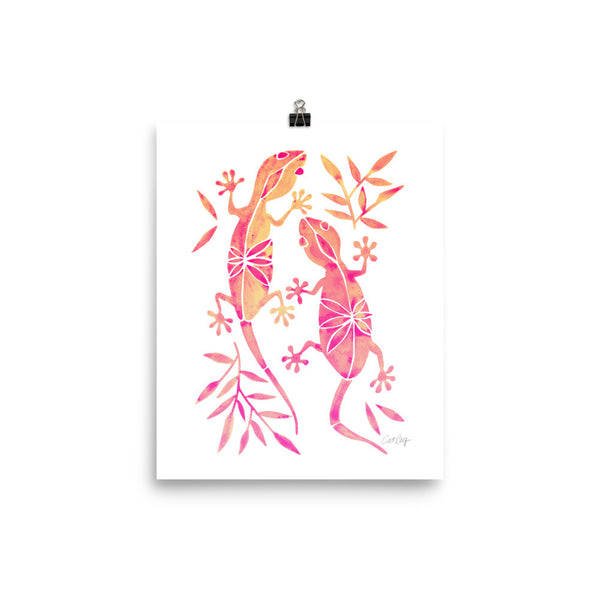 Geckos – Pink Palette • Art Print