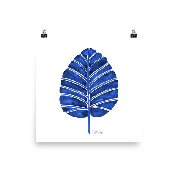 Elephant Ear Alocasia – Navy Palette • Art Print
