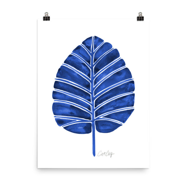 Elephant Ear Alocasia – Navy Palette • Art Print