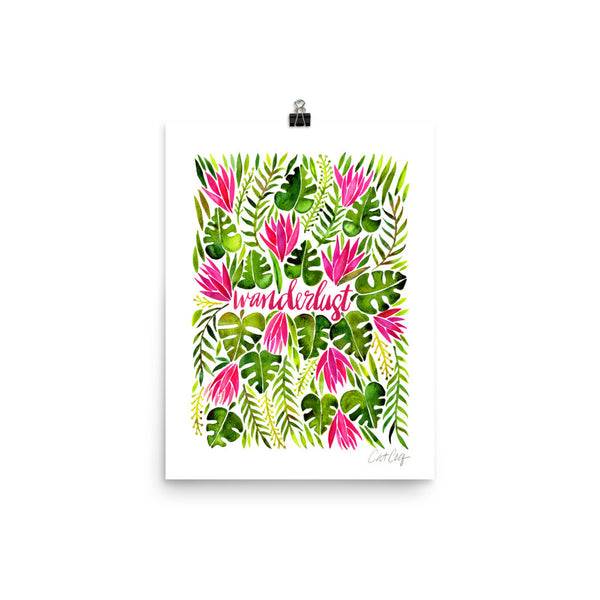 Wanderlust – Pink & Green Palette • Art Print