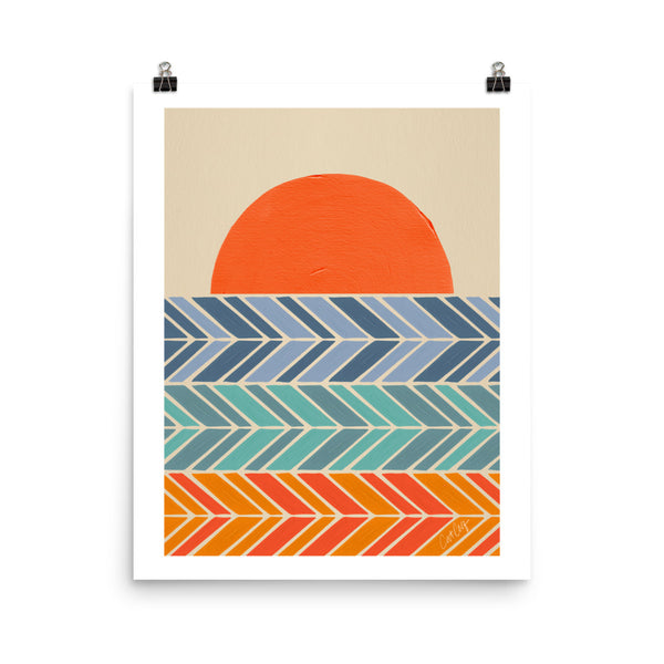 Retro Sunset - Blue Orange
