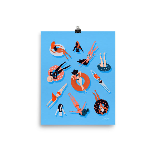 Swimming Ladies - Coral Blue