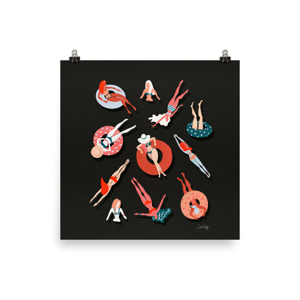 Swimming Ladies - Charcoal