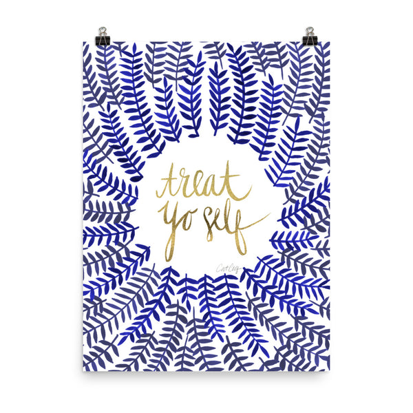 Treat Yo Self – Navy & Gold Palette • Art Print