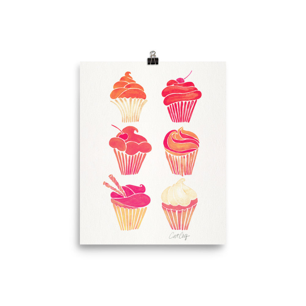 Cupcakes – Peachy Pink Palette • Art Print