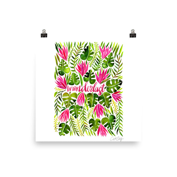Wanderlust – Pink & Green Palette • Art Print