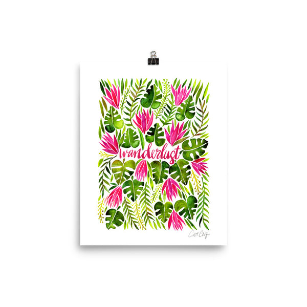 Wanderlust – Pink & Green Palette • Art Print