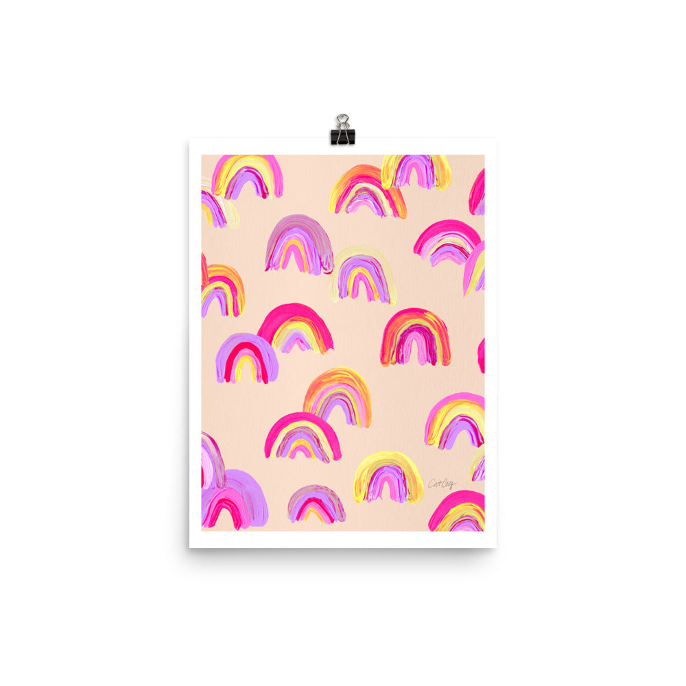 Abstract Rainbow Arcs - Pink