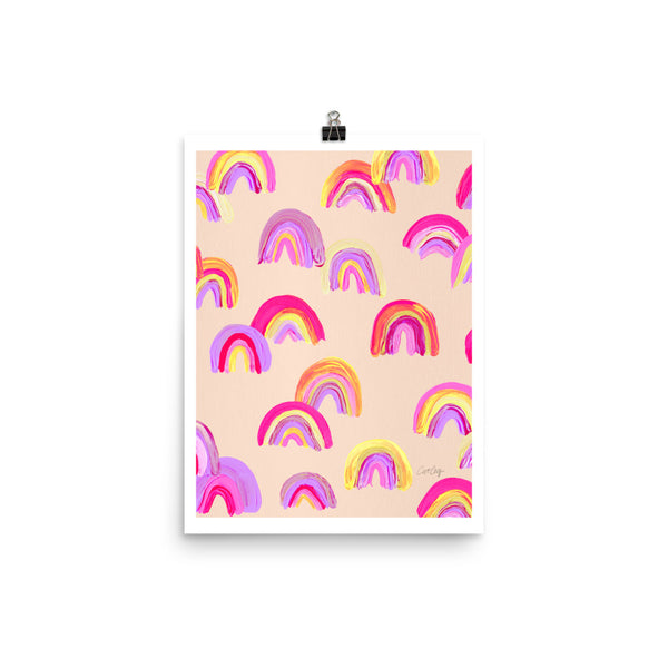 Abstract Rainbow Arcs - Pink