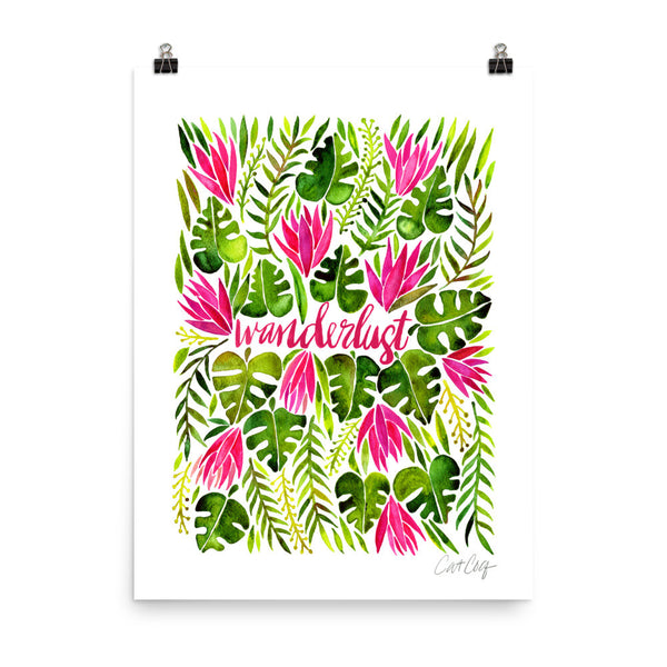 Wanderlust – Pink & Green Palette • Art Print