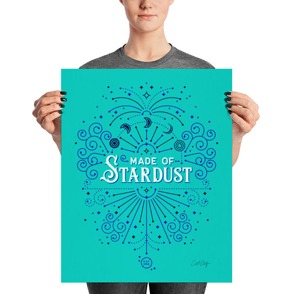 Made of Stardust – Turquoise & Navy Palette • Art Print