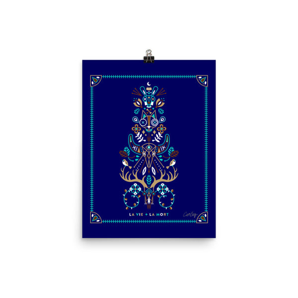 La Vie & La Mort – Navy & Turquoise Palette • Art Print