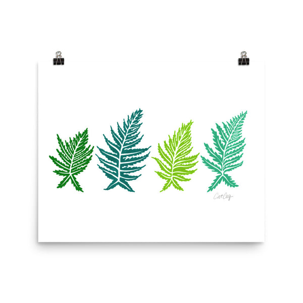 Inked Ferns – Green Ombré Ink • Art Print