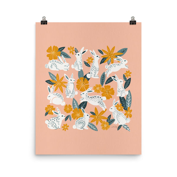Bunnies and Blooms - Teal Blush