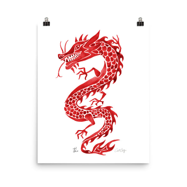 Chinese Dragon – Crimson Palette • Art Print