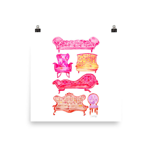 Victorian Lounge – Pink Palette • Art Print
