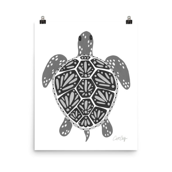 Sea Turtle – Black Palette  •  Art Print