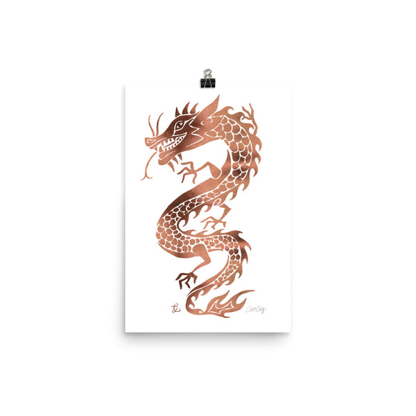 Chinese Dragon – Rose Gold Palette • Art Print
