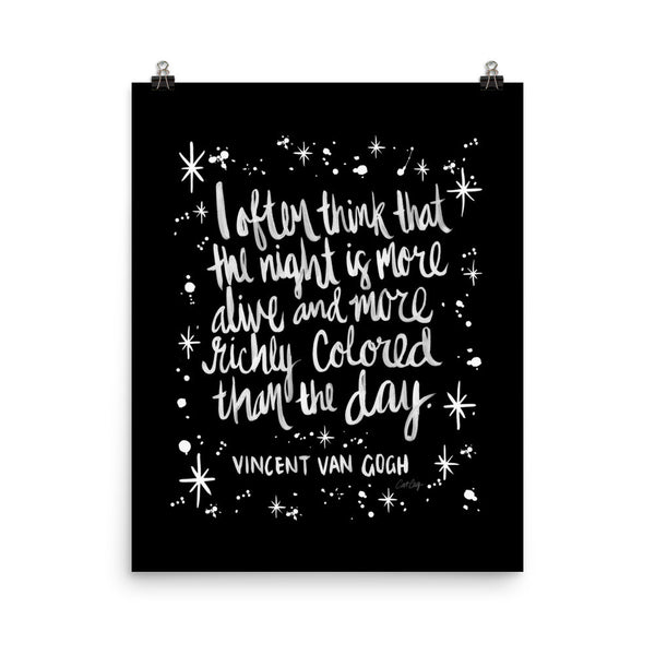 Night Owl – White Ink • Art Print