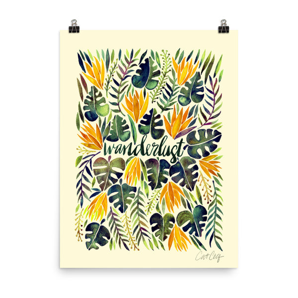 Wanderlust – Orange & Olive Palette • Art Print
