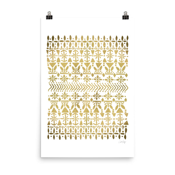 Norwegian Pattern – Gold Palette • Art Print
