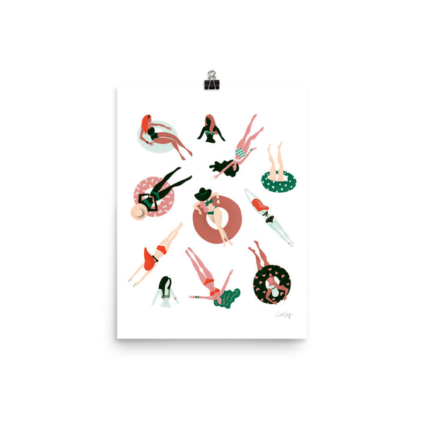 Swimming Ladies - White