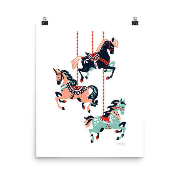 Carousel Horses - Mint Blush