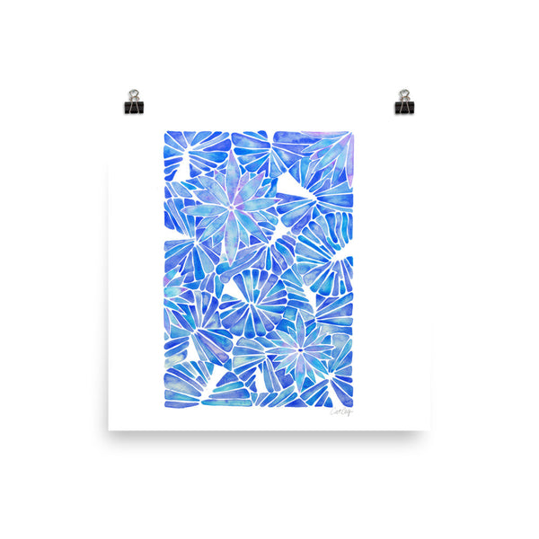 Water Lilies – Blue Palette  •  Art Print