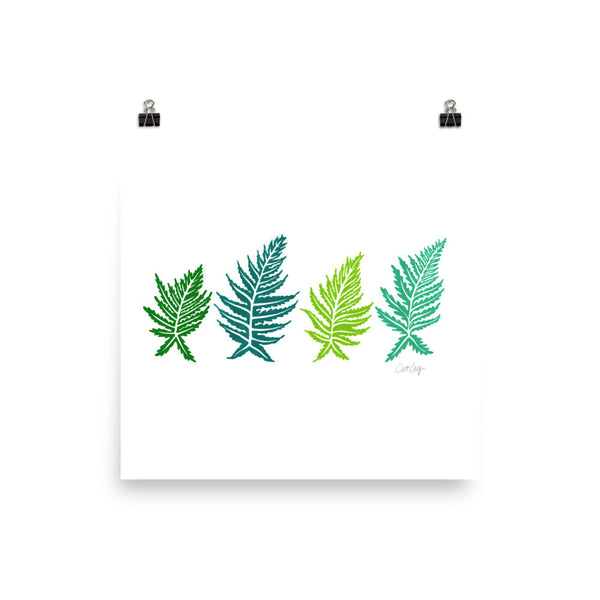 Inked Ferns – Green Ombré Ink • Art Print