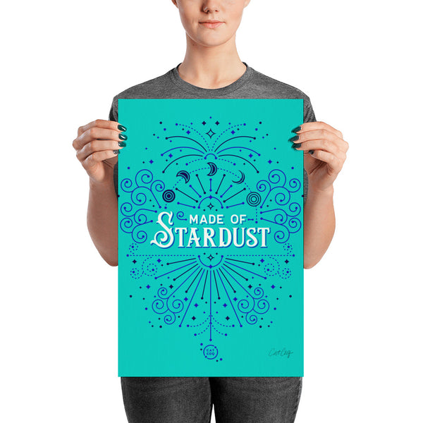 Made of Stardust – Turquoise & Navy Palette • Art Print