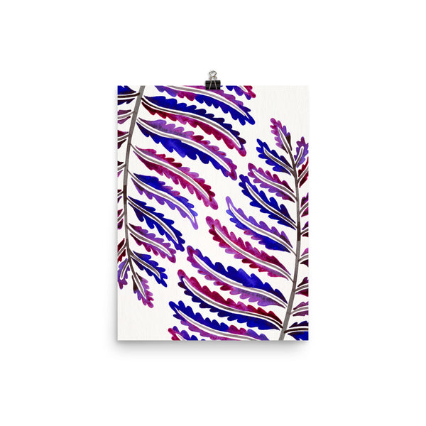 Fern Leaf – Indigo Pattern • Art Print