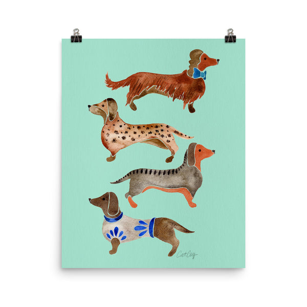Dachshunds – Mint Palette • Art Print