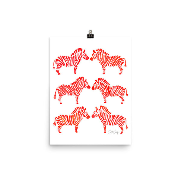 Zebra Collection – Red Palette • Art Print